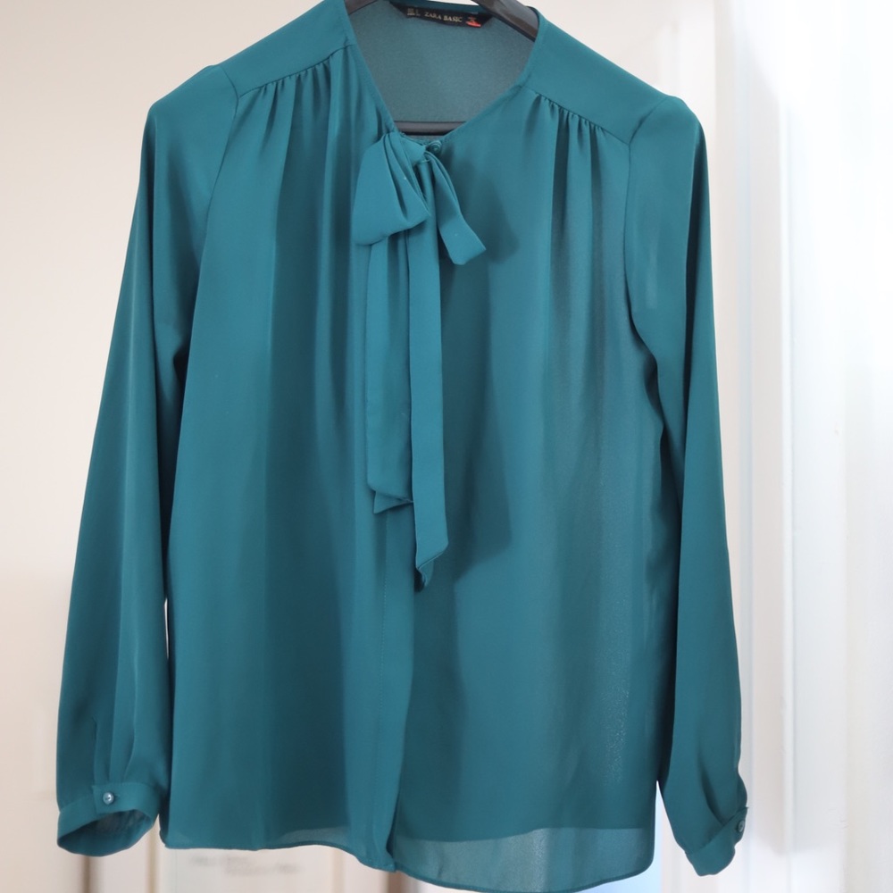 Zara green blouse size small